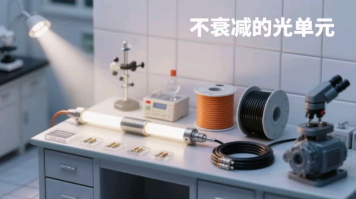 公司生产的的高温铁氟龙光单元用在卷筒电缆和煤矿机电缆的光单元，经过高温硫化不衰减。